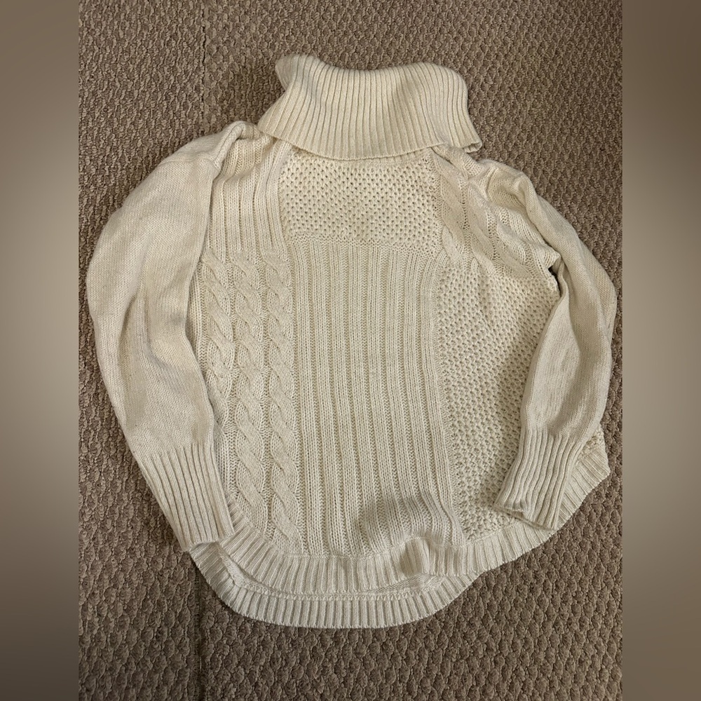 Women's Cream Turtleneck Sweater